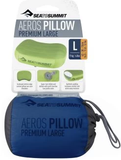 Sea To Summit Aeros Premium Inflatable Camping Pillow 23 Sea To Summit Aeros Premium Inflatable Camping Pillow -Comprehensive outdoor sports APILPREMLNB AerosPremiumPillow Large NavyBlue Packaging 01