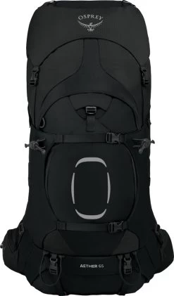 Osprey Aether Trekking Backpack -Comprehensive outdoor sports Aether 65 S21 Front Blackcopy