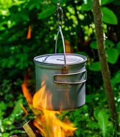 Titanium Pot + Bail Handle Ultralight Camping Cookware -Comprehensive outdoor sports aaee06ef 8a7f 4179 aba9 06f7ec3a5f4eLife POT 1100 BH