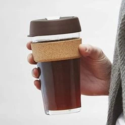 Brew Cork Glass 454ml Reusable Tea/Coffee Cup -Comprehensive outdoor sports t49355