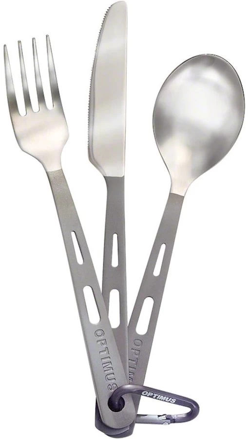Optimus Titanium 3-Piece Cutlery Set Ultralight Camping Utensils 1 Optimus Titanium 3-Piece Cutlery Set Ultralight Camping Utensils